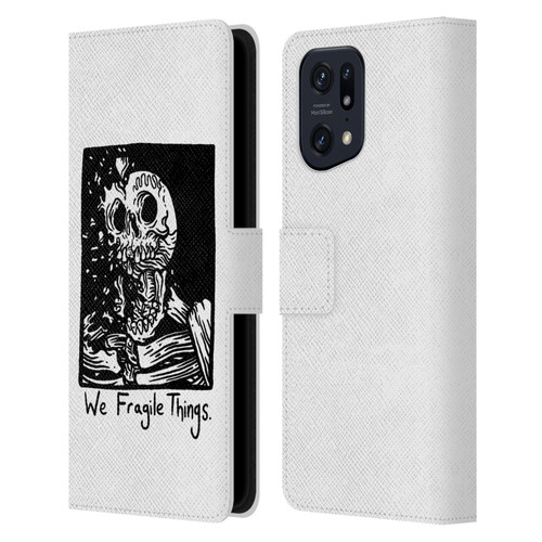 Matt Bailey Skull We Fragile Things Leather Book Wallet Case Cover For OPPO Find X5