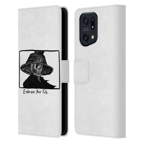 Matt Bailey Skull Embrace Your Fate Leather Book Wallet Case Cover For OPPO Find X5 Pro