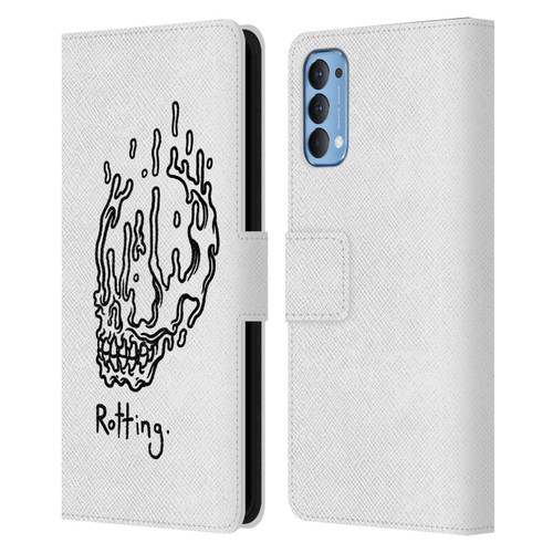 Matt Bailey Skull Rotting Leather Book Wallet Case Cover For OPPO Reno 4 5G
