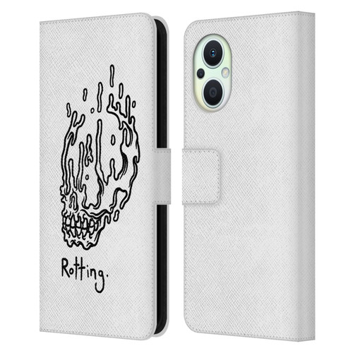 Matt Bailey Skull Rotting Leather Book Wallet Case Cover For OPPO Reno8 Lite