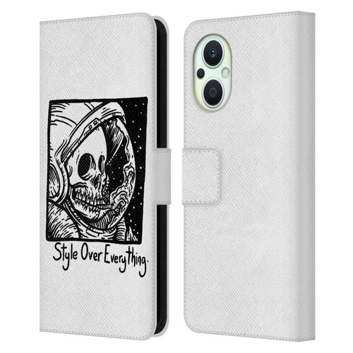 Matt Bailey Skull Style Over Everything Leather Book Wallet Case Cover For OPPO Reno8 Lite