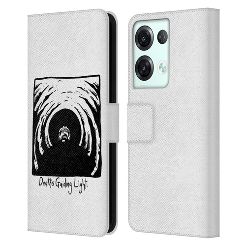 Matt Bailey Skull Deaths Guiding Light Leather Book Wallet Case Cover For OPPO Reno8 Pro