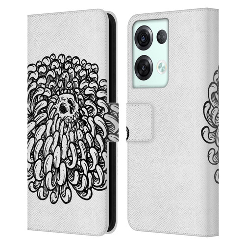 Matt Bailey Skull Flower Leather Book Wallet Case Cover For OPPO Reno8 Pro