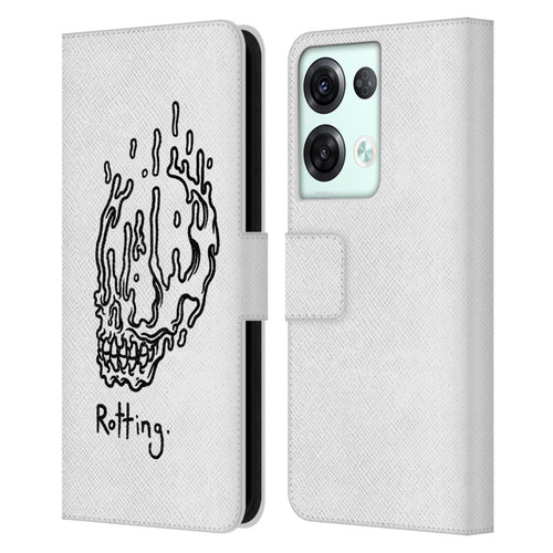 Matt Bailey Skull Rotting Leather Book Wallet Case Cover For OPPO Reno8 Pro