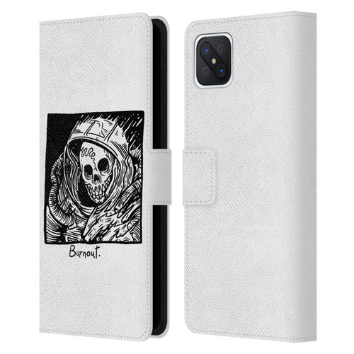 Matt Bailey Skull Burnout Leather Book Wallet Case Cover For OPPO Reno4 Z 5G