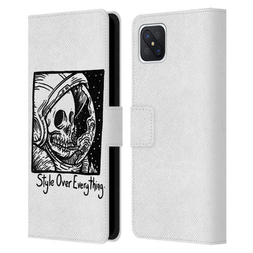 Matt Bailey Skull Style Over Everything Leather Book Wallet Case Cover For OPPO Reno4 Z 5G