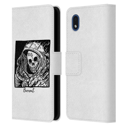Matt Bailey Skull Burnout Leather Book Wallet Case Cover For Samsung Galaxy A01 Core (2020)