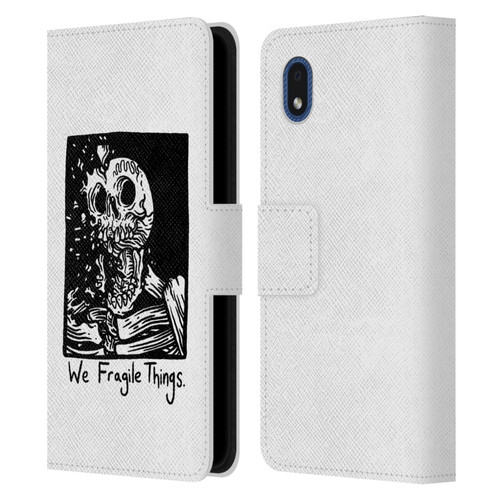 Matt Bailey Skull We Fragile Things Leather Book Wallet Case Cover For Samsung Galaxy A01 Core (2020)