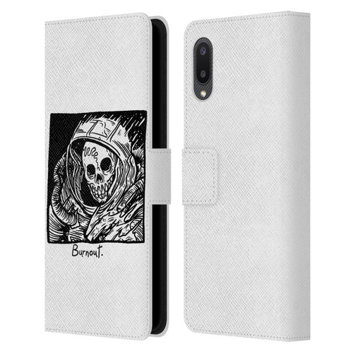 Matt Bailey Skull Burnout Leather Book Wallet Case Cover For Samsung Galaxy A02/M02 (2021)