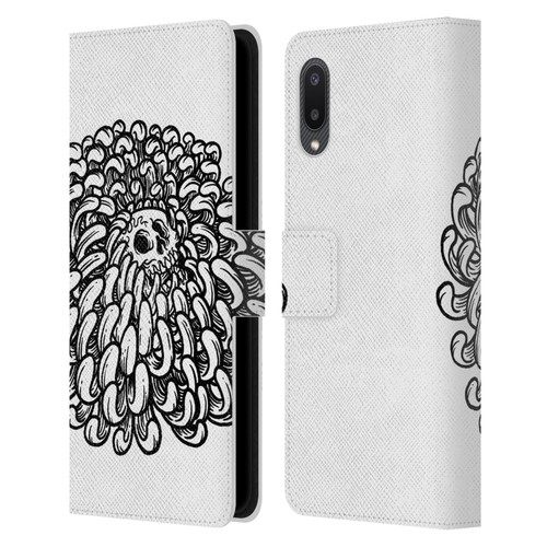 Matt Bailey Skull Flower Leather Book Wallet Case Cover For Samsung Galaxy A02/M02 (2021)