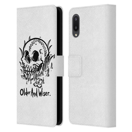 Matt Bailey Skull Older And Wiser Leather Book Wallet Case Cover For Samsung Galaxy A02/M02 (2021)