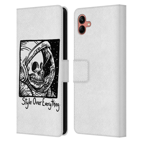 Matt Bailey Skull Style Over Everything Leather Book Wallet Case Cover For Samsung Galaxy A04 (2022)