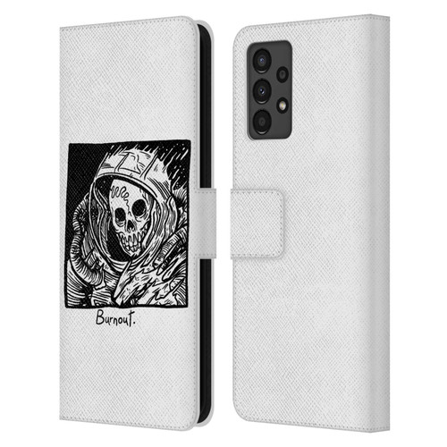 Matt Bailey Skull Burnout Leather Book Wallet Case Cover For Samsung Galaxy A13 (2022)