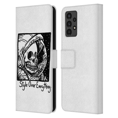 Matt Bailey Skull Style Over Everything Leather Book Wallet Case Cover For Samsung Galaxy A13 (2022)