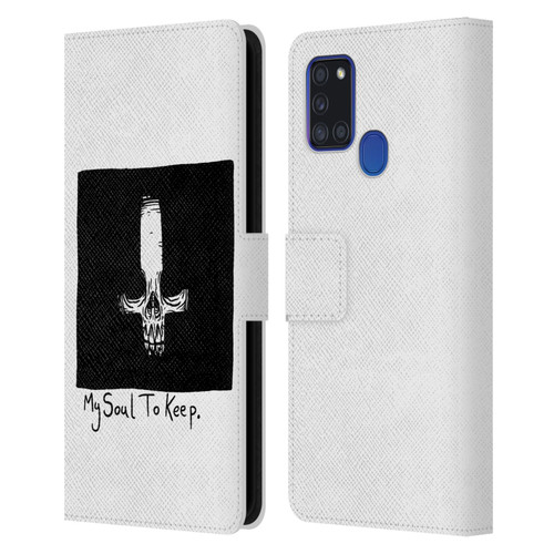 Matt Bailey Skull My Soul To Keep Leather Book Wallet Case Cover For Samsung Galaxy A21s (2020)