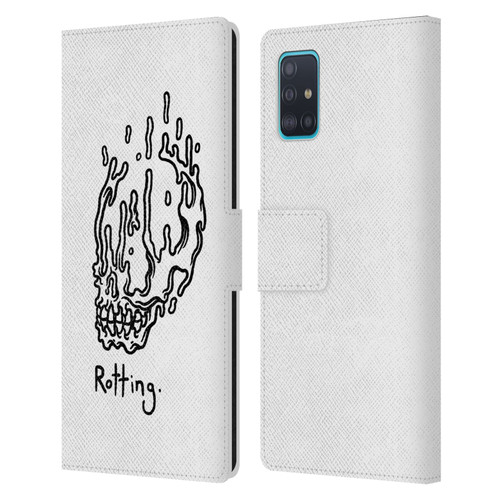 Matt Bailey Skull Rotting Leather Book Wallet Case Cover For Samsung Galaxy A51 (2019)