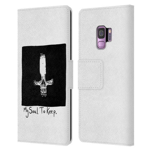 Matt Bailey Skull My Soul To Keep Leather Book Wallet Case Cover For Samsung Galaxy S9