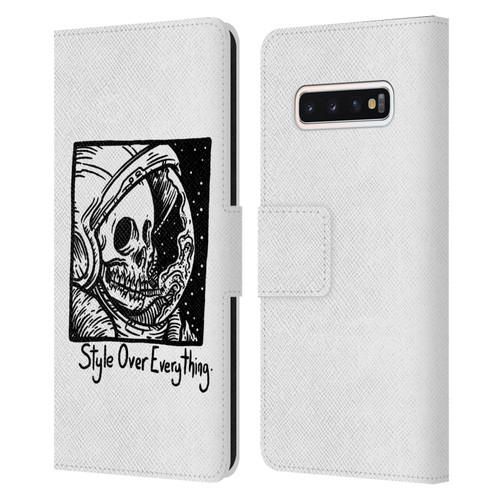 Matt Bailey Skull Style Over Everything Leather Book Wallet Case Cover For Samsung Galaxy S10