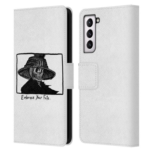 Matt Bailey Skull Embrace Your Fate Leather Book Wallet Case Cover For Samsung Galaxy S21 5G