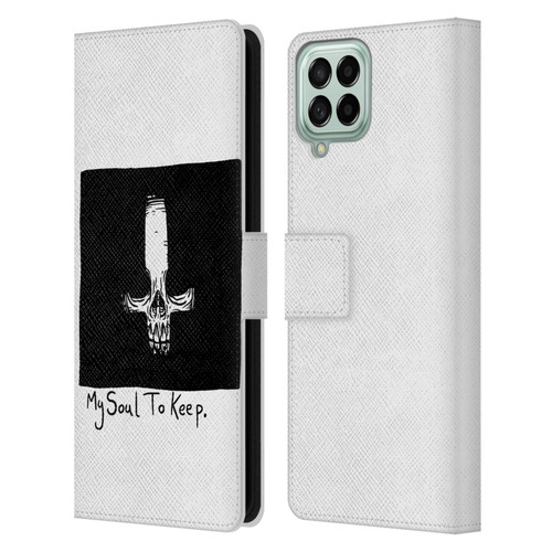 Matt Bailey Skull My Soul To Keep Leather Book Wallet Case Cover For Samsung Galaxy M33 (2022)