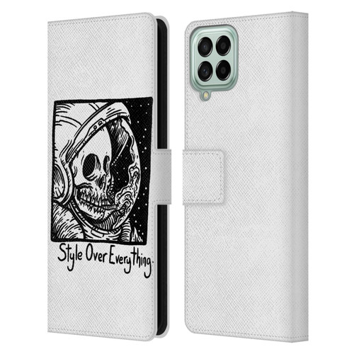 Matt Bailey Skull Style Over Everything Leather Book Wallet Case Cover For Samsung Galaxy M53 (2022)