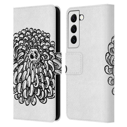 Matt Bailey Skull Flower Leather Book Wallet Case Cover For Samsung Galaxy S22 5G