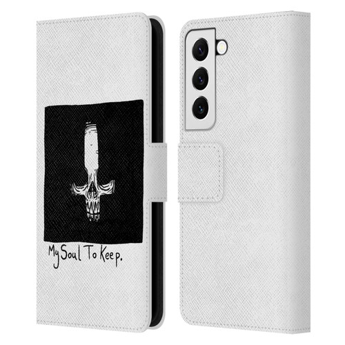 Matt Bailey Skull My Soul To Keep Leather Book Wallet Case Cover For Samsung Galaxy S22 5G