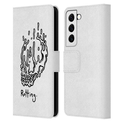Matt Bailey Skull Rotting Leather Book Wallet Case Cover For Samsung Galaxy S22 5G