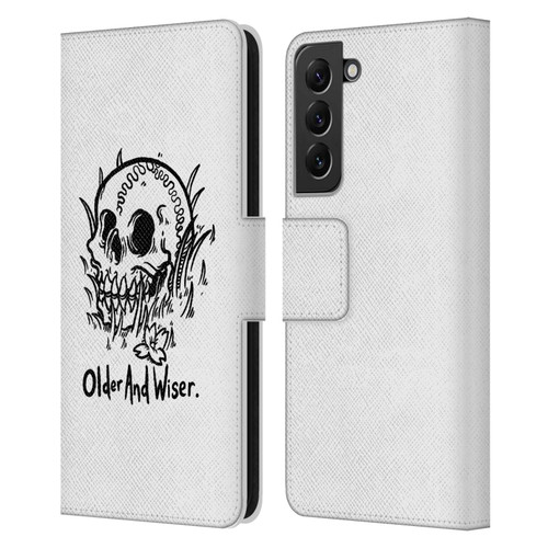 Matt Bailey Skull Older And Wiser Leather Book Wallet Case Cover For Samsung Galaxy S22+ 5G