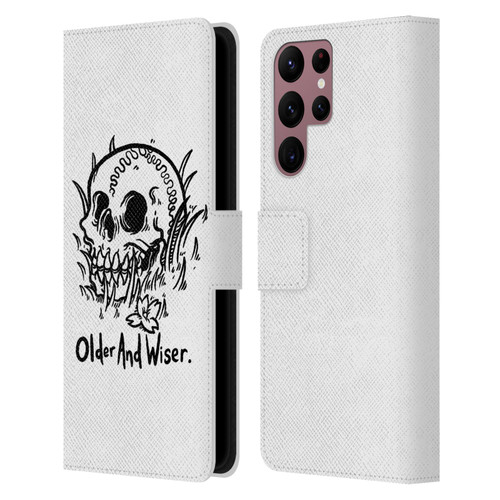 Matt Bailey Skull Older And Wiser Leather Book Wallet Case Cover For Samsung Galaxy S22 Ultra 5G