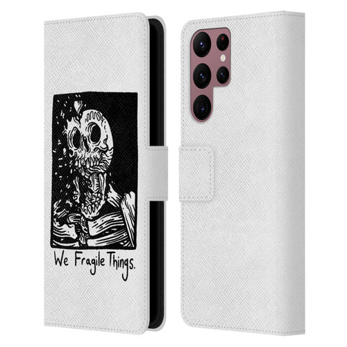 Matt Bailey Skull We Fragile Things Leather Book Wallet Case Cover For Samsung Galaxy S22 Ultra 5G