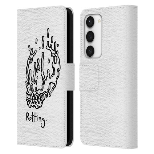 Matt Bailey Skull Rotting Leather Book Wallet Case Cover For Samsung Galaxy S23 5G