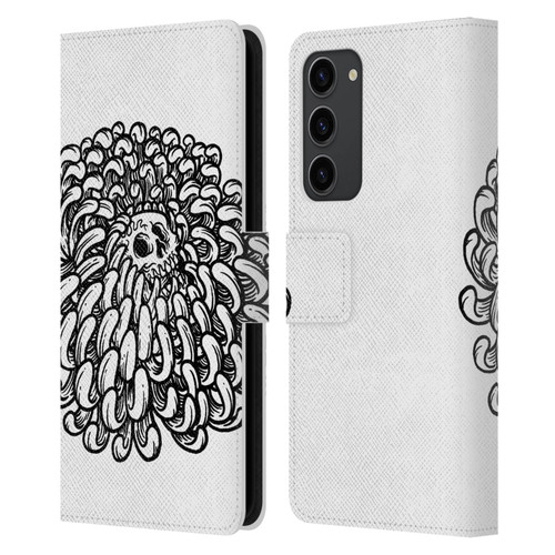 Matt Bailey Skull Flower Leather Book Wallet Case Cover For Samsung Galaxy S23+ 5G