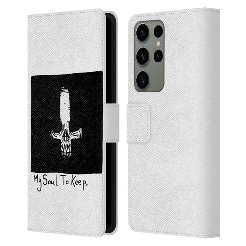 Matt Bailey Skull My Soul To Keep Leather Book Wallet Case Cover For Samsung Galaxy S23 Ultra 5G