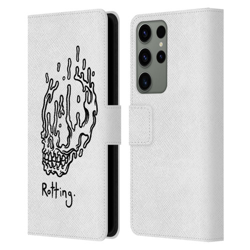 Matt Bailey Skull Rotting Leather Book Wallet Case Cover For Samsung Galaxy S23 Ultra 5G