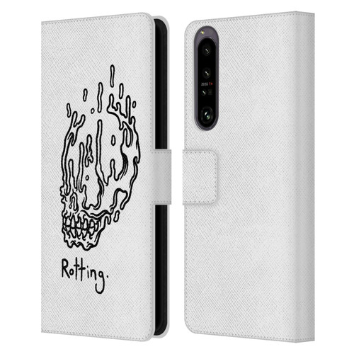 Matt Bailey Skull Rotting Leather Book Wallet Case Cover For Sony Xperia 1 IV