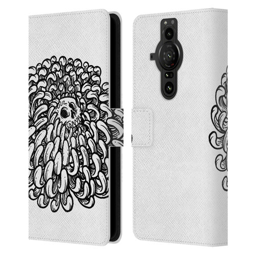 Matt Bailey Skull Flower Leather Book Wallet Case Cover For Sony Xperia Pro-I