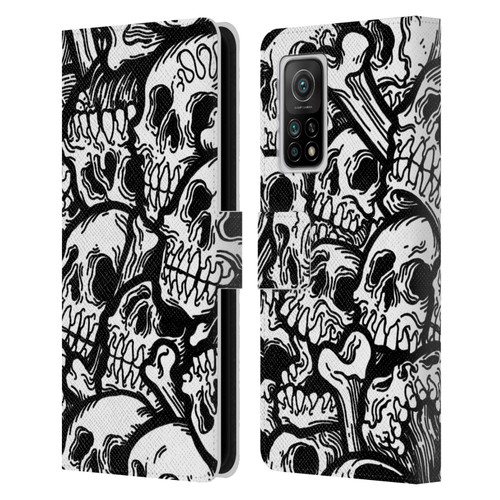 Matt Bailey Skull All Over Leather Book Wallet Case Cover For Xiaomi Mi 10T 5G