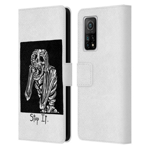 Matt Bailey Skull Stop It Leather Book Wallet Case Cover For Xiaomi Mi 10T 5G