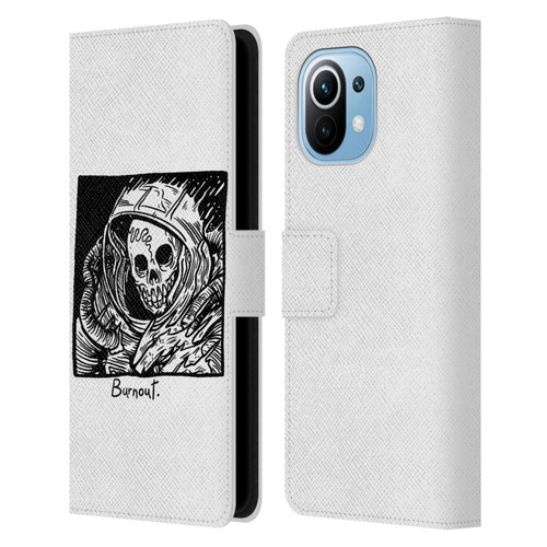 Matt Bailey Skull Burnout Leather Book Wallet Case Cover For Xiaomi Mi 11