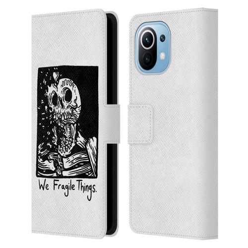 Matt Bailey Skull We Fragile Things Leather Book Wallet Case Cover For Xiaomi Mi 11