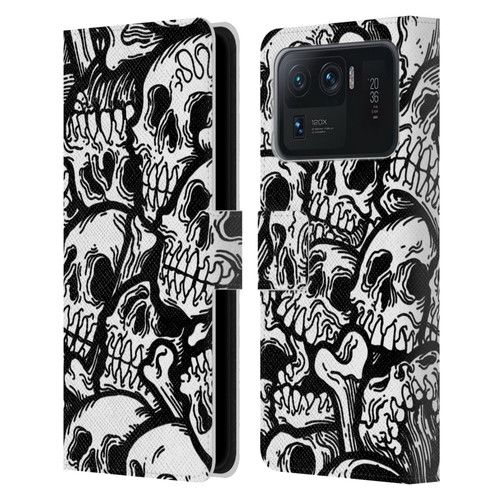 Matt Bailey Skull All Over Leather Book Wallet Case Cover For Xiaomi Mi 11 Ultra