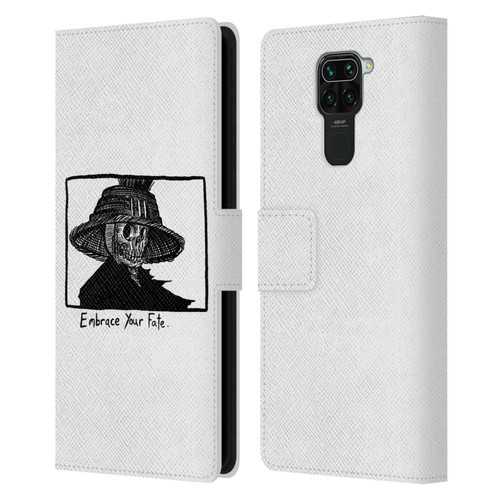Matt Bailey Skull Embrace Your Fate Leather Book Wallet Case Cover For Xiaomi Redmi Note 9 / Redmi 10X 4G