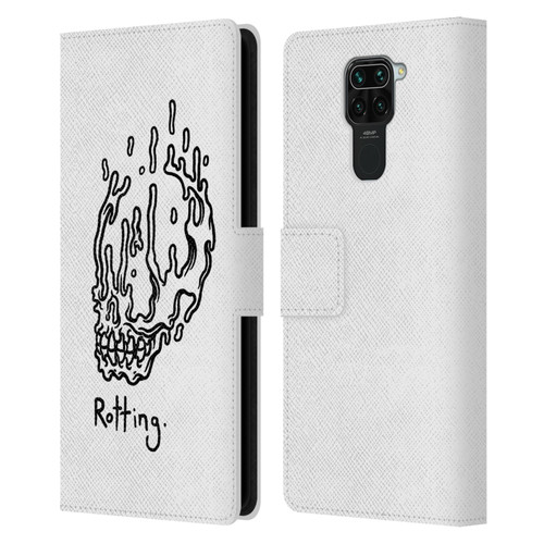 Matt Bailey Skull Rotting Leather Book Wallet Case Cover For Xiaomi Redmi Note 9 / Redmi 10X 4G
