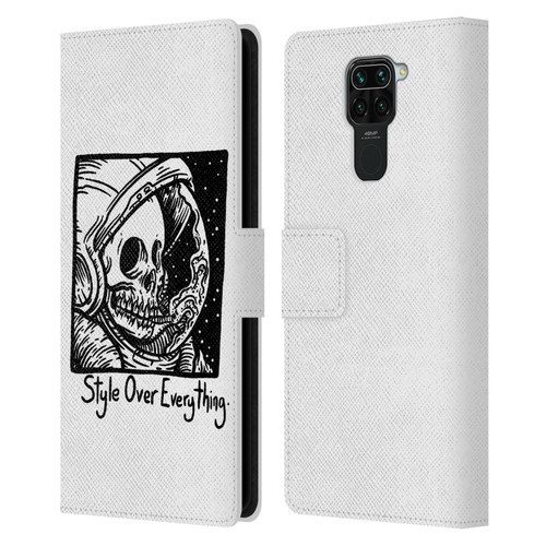 Matt Bailey Skull Style Over Everything Leather Book Wallet Case Cover For Xiaomi Redmi Note 9 / Redmi 10X 4G