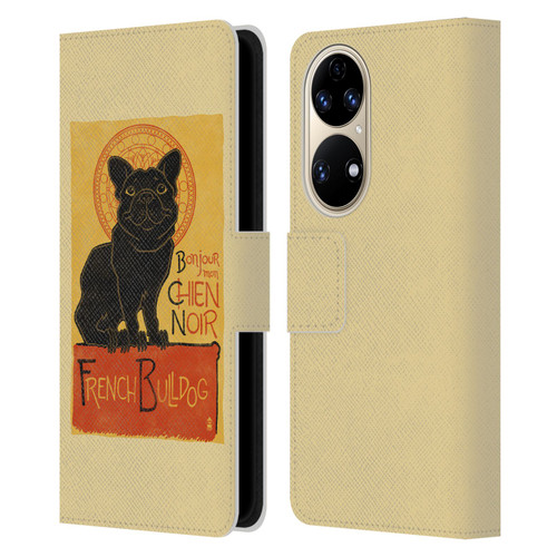 Lantern Press Dog Collection French Bulldog Leather Book Wallet Case Cover For Huawei P50