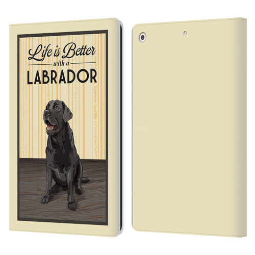 Lantern Press Dog Collection Labrador Leather Book Wallet Case Cover For Apple iPad 10.2 2019/2020/2021
