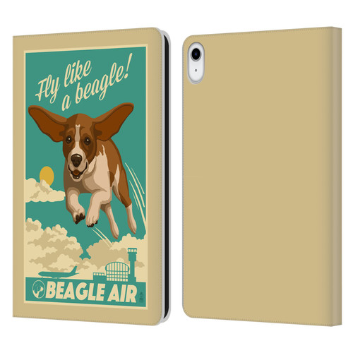 Lantern Press Dog Collection Fly Like A Beagle Leather Book Wallet Case Cover For Apple iPad 10.9 (2022)