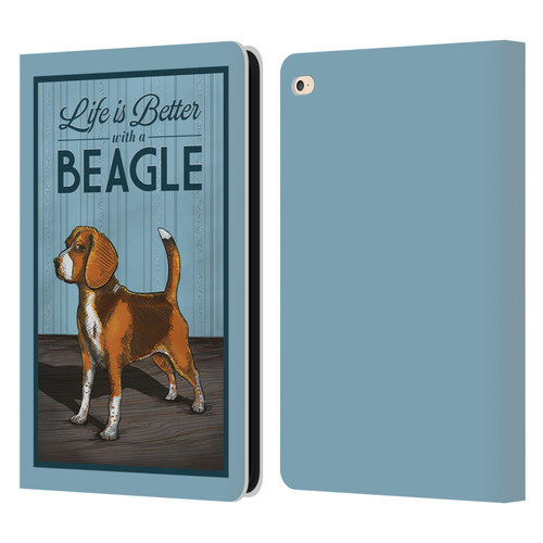 Lantern Press Dog Collection Beagle Leather Book Wallet Case Cover For Apple iPad Air 2 (2014)