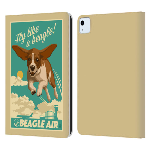 Lantern Press Dog Collection Fly Like A Beagle Leather Book Wallet Case Cover For Apple iPad Air 2020 / 2022